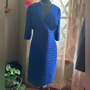 Adrianna Papell Royal Blue Pleated Dress